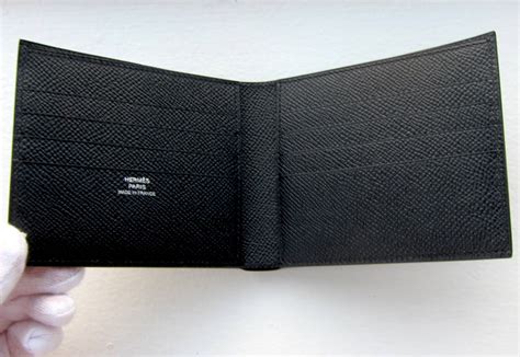 hermes all black card wallet|Hermes men's wallet billfold.